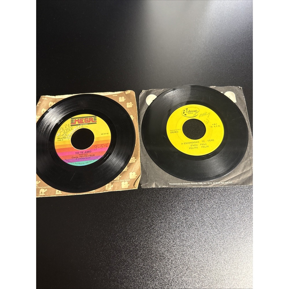 Felito Felix 2x 7" 45 RPM Lot Yo Te Amo A Escondidas Te Vere Latin Puerto Rico